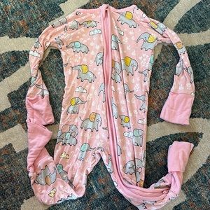 Little Sleepies Pink Elephant Zippy